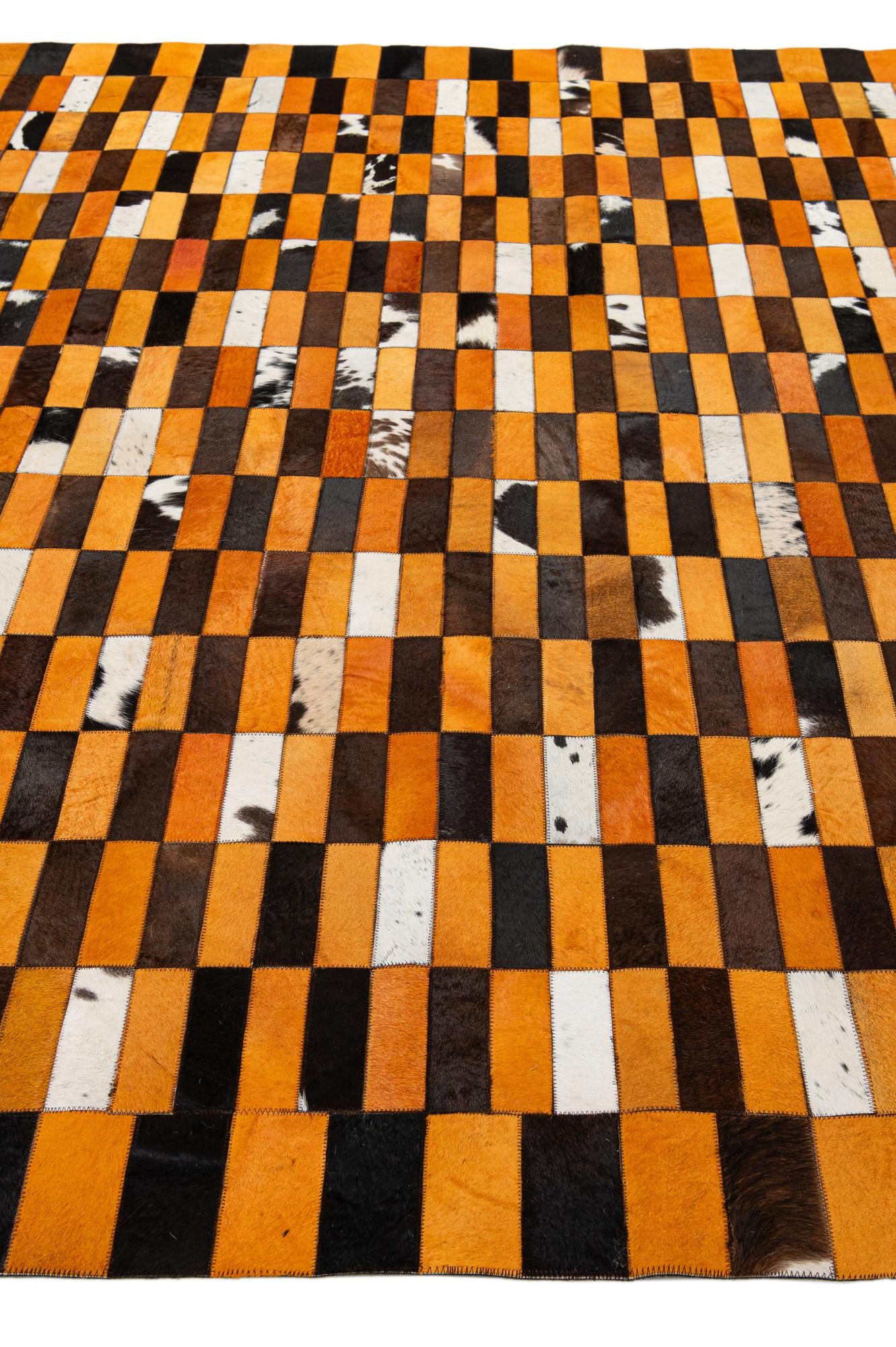 8' x 9' 10 Cowhide - Patchwork Rug