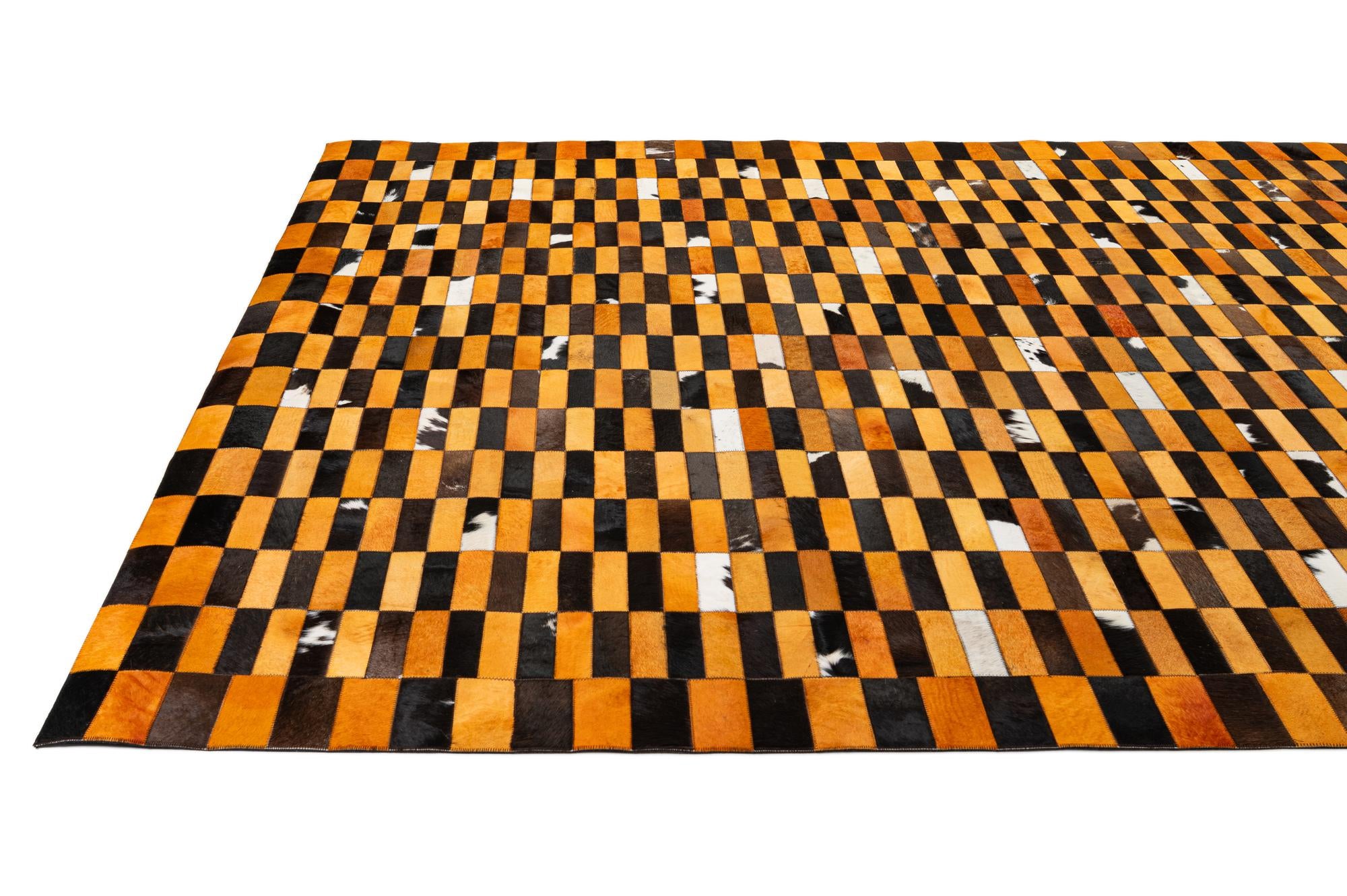 8' 1 x 9' 11 Cowhide - Patchwork Rug