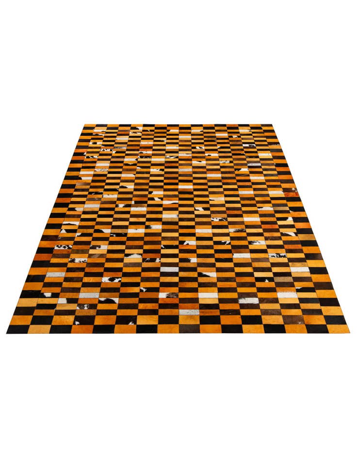 Detail image of 8' 1 x 9' 11 Cowhide - Patchwork Rug