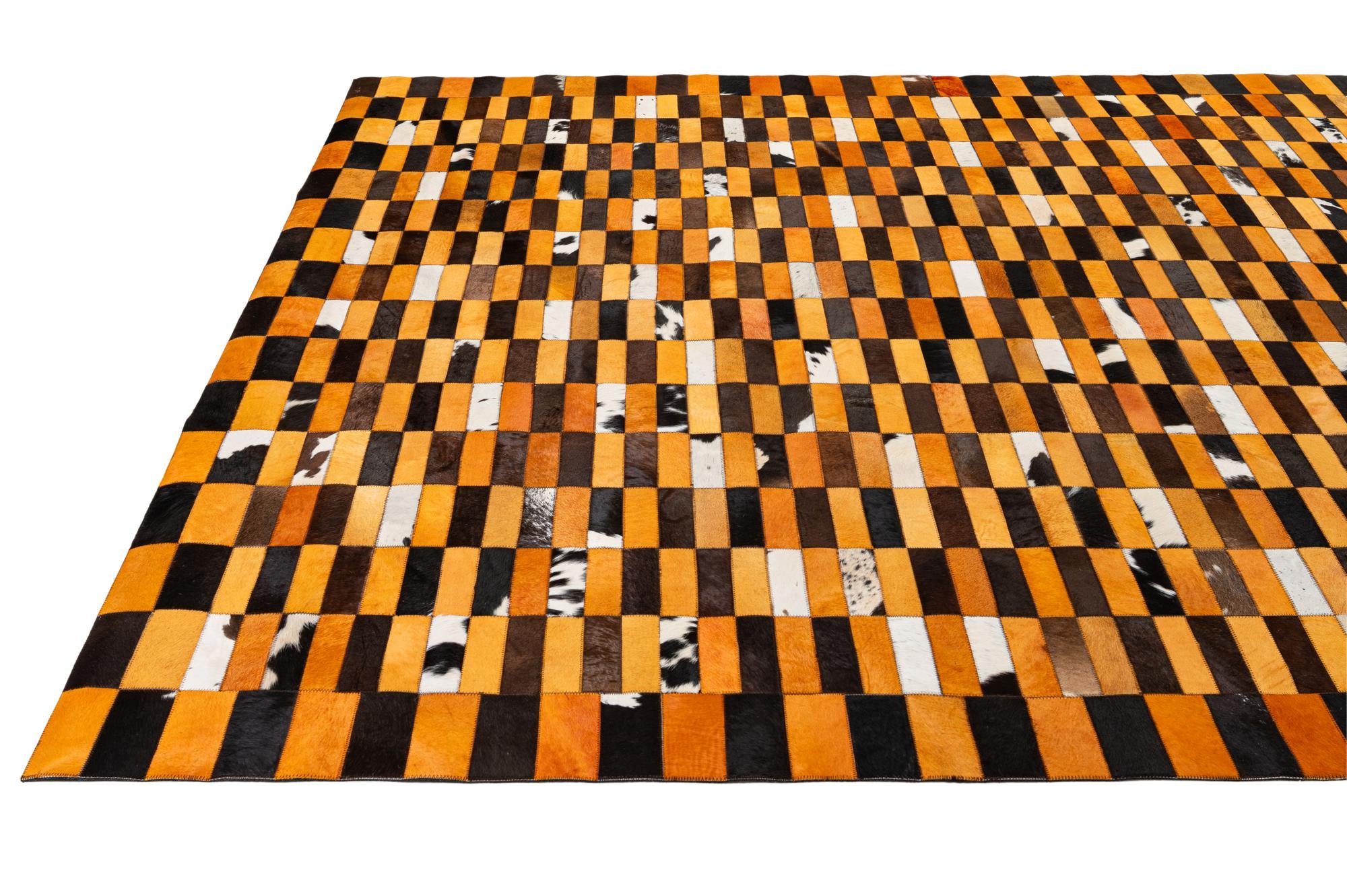 8' 1 x 9' 11 Cowhide - Patchwork Rug