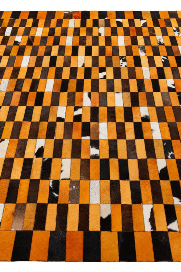 Detail image of 8' 1 x 9' 11 Cowhide - Patchwork Rug