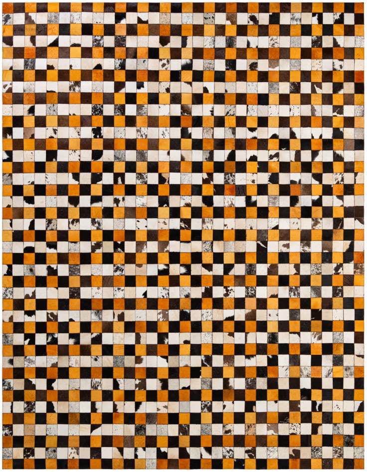 Detail image of 8' 1 x 9' 11 Cowhide - Patchwork Rug