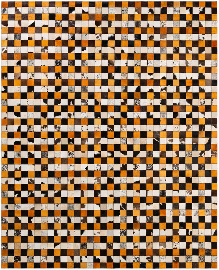 Detail image of 8' 1 x 9' 11 Cowhide - Patchwork Rug