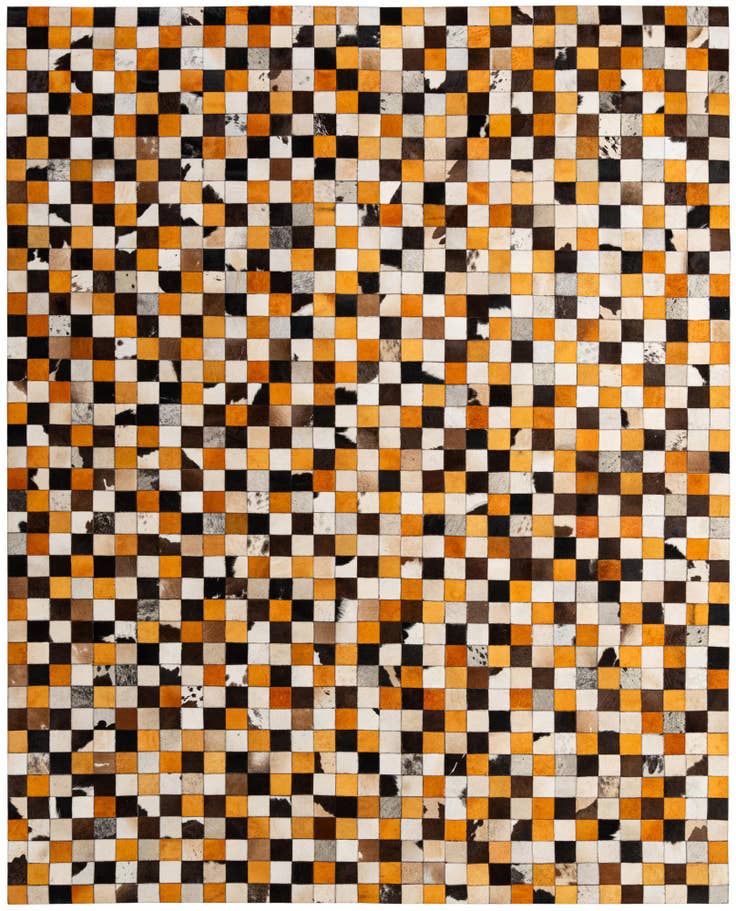 Detail image of 8' 1 x 9' 11 Cowhide - Patchwork Rug