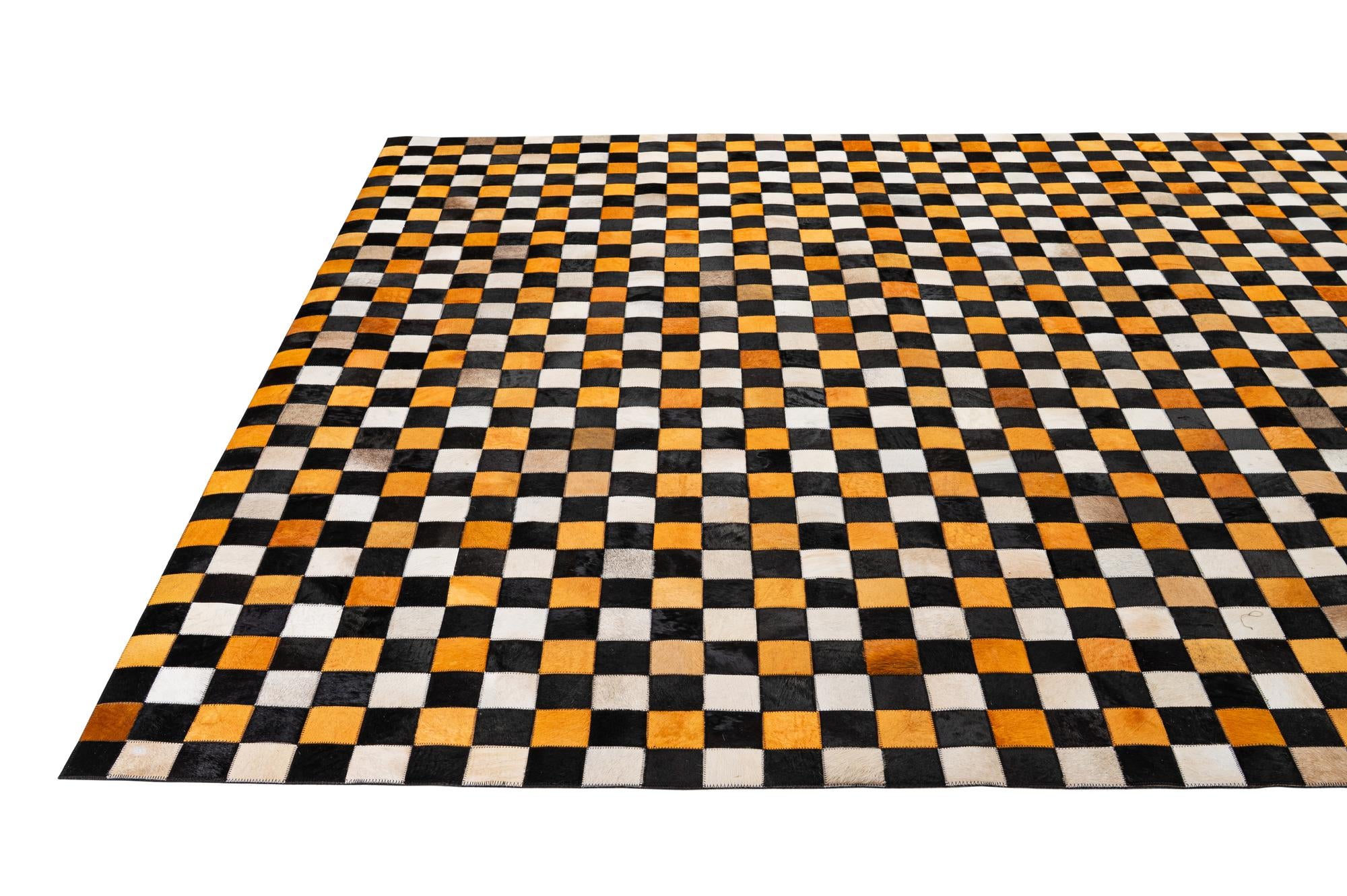 8' 1 x 10' Cowhide - Patchwork Rug