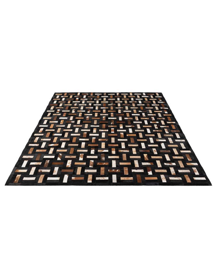 Detail image of 8' 1 x 9' 11 Cowhide - Patchwork Rug
