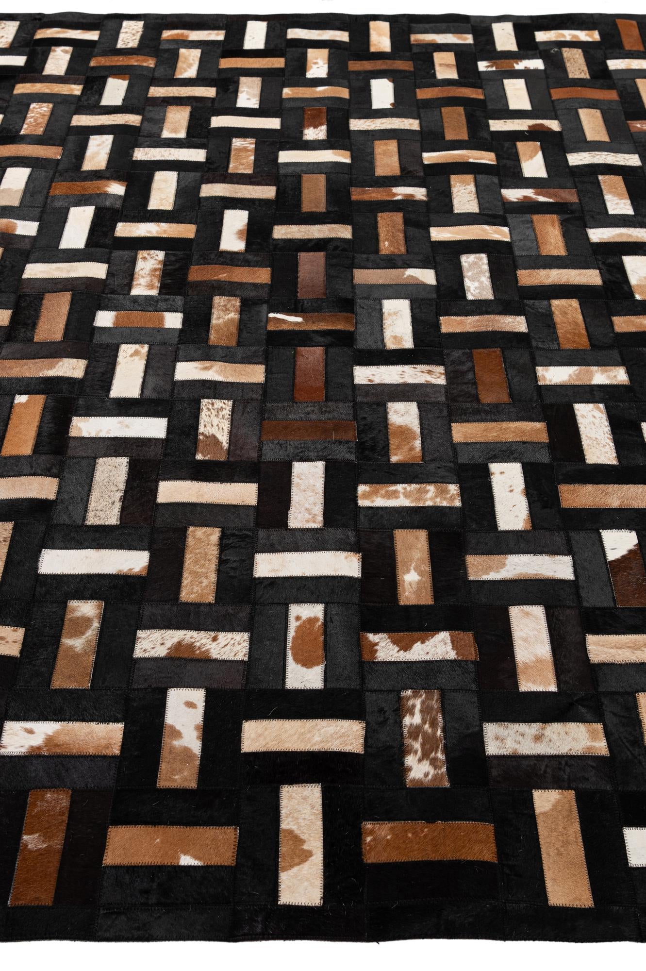 8' 1 x 9' 11 Cowhide - Patchwork Rug