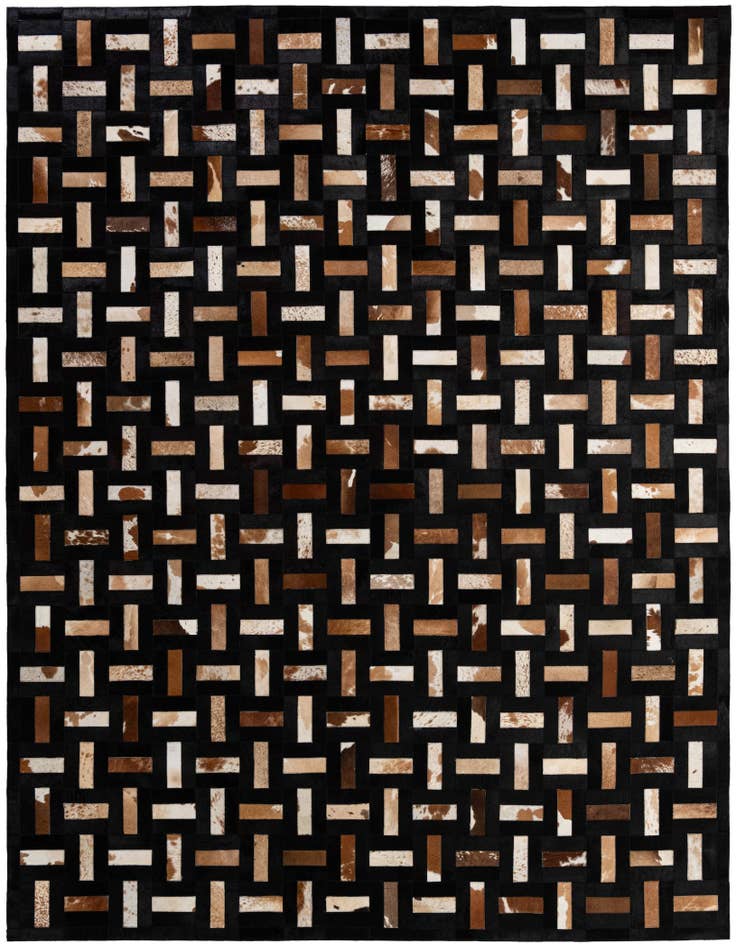 Detail image of 8' 1 x 9' 11 Cowhide - Patchwork Rug