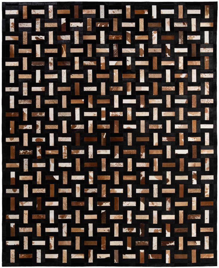 Detail image of 8' 1 x 9' 11 Cowhide - Patchwork Rug