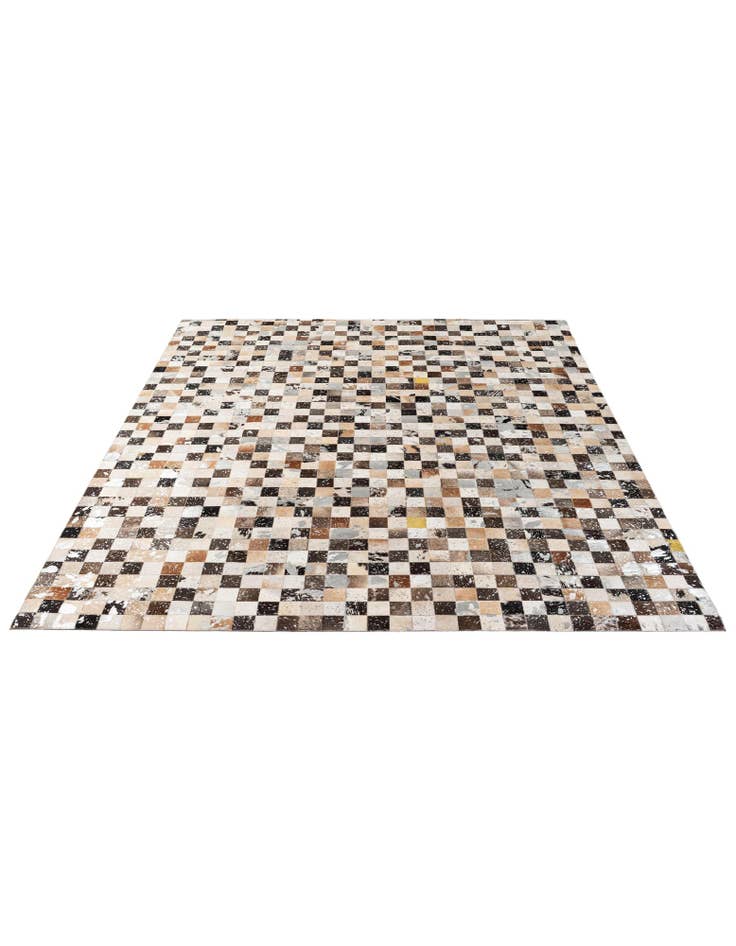 Detail image of 8' 1 x 9' 9 Cowhide - Patchwork Rug
