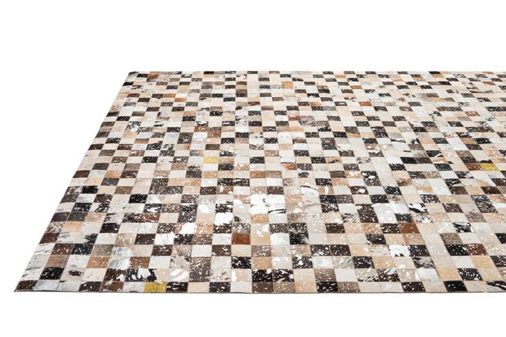 Detail image of 8' 1 x 9' 9 Cowhide - Patchwork Rug