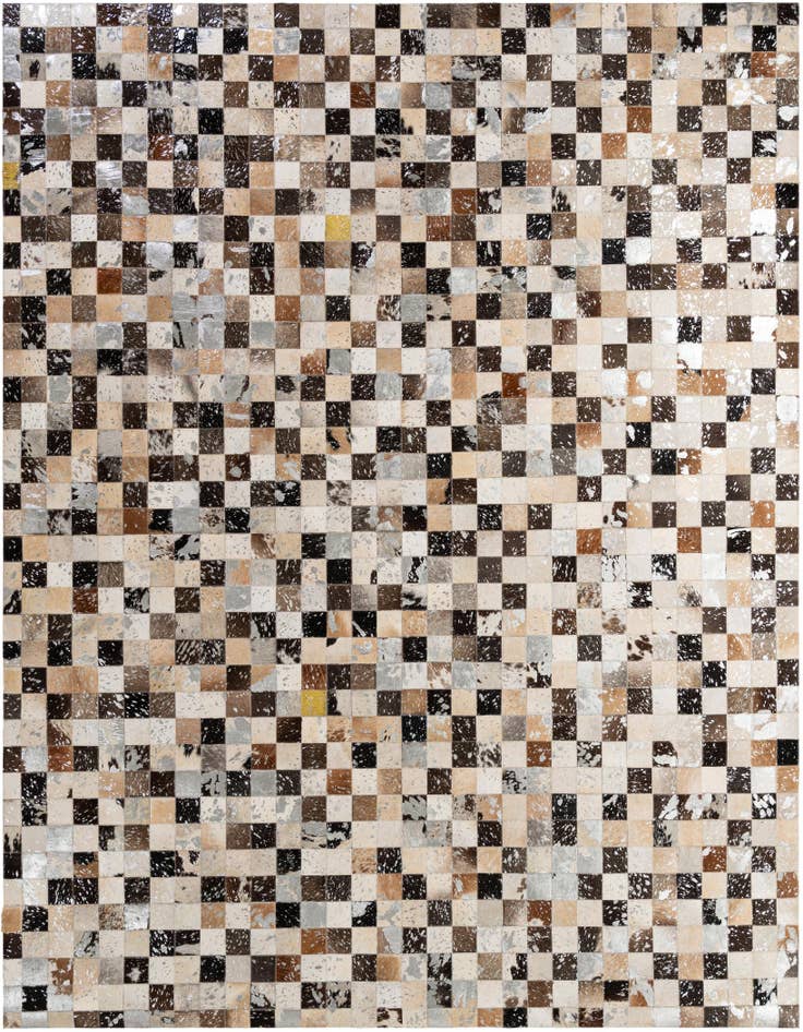 Detail image of 8' 1 x 9' 9 Cowhide - Patchwork Rug