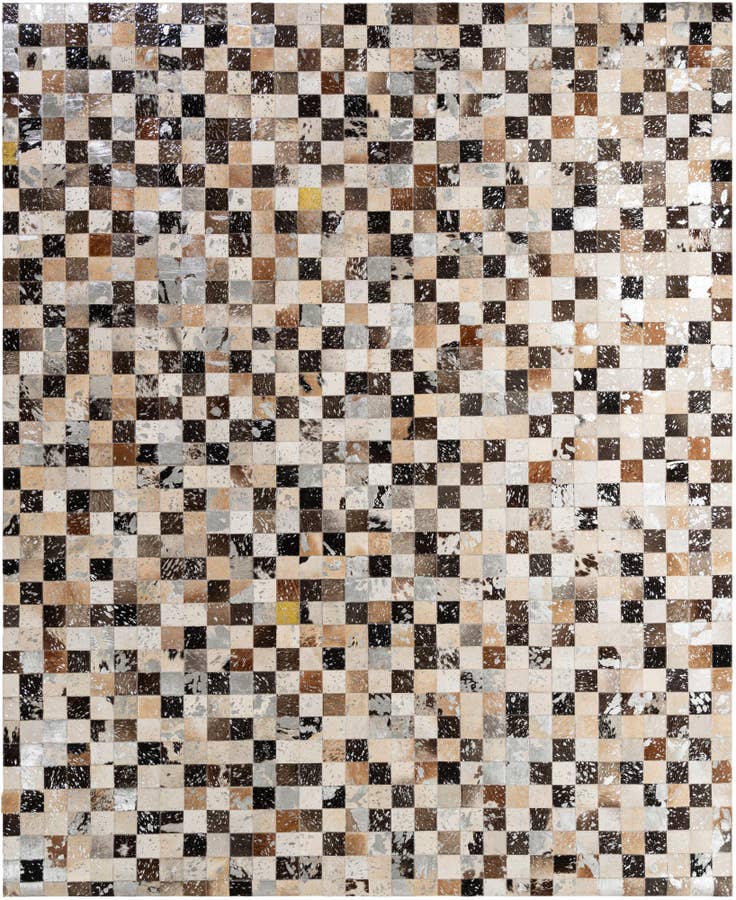 Detail image of 8' 1 x 9' 9 Cowhide - Patchwork Rug