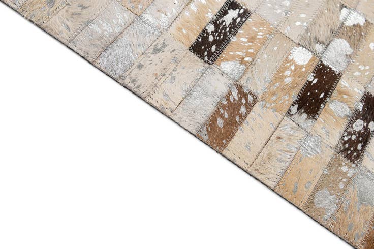 Detail image of 7' 10 x 9' 8 Cowhide - Patchwork Rug