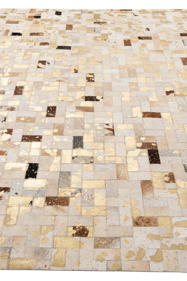 Detail image of 7' 1 x 10' 1 Cowhide - Patchwork Rug