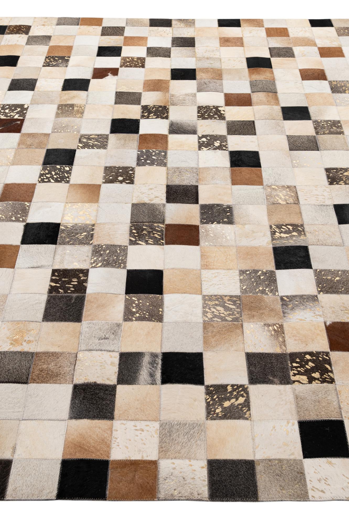 8' x 9' 10 Cowhide - Patchwork Rug