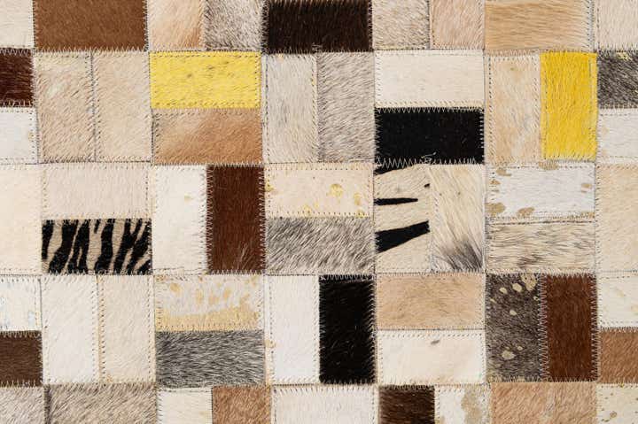 8' 1 x 10' Cowhide - Patchwork Rug
