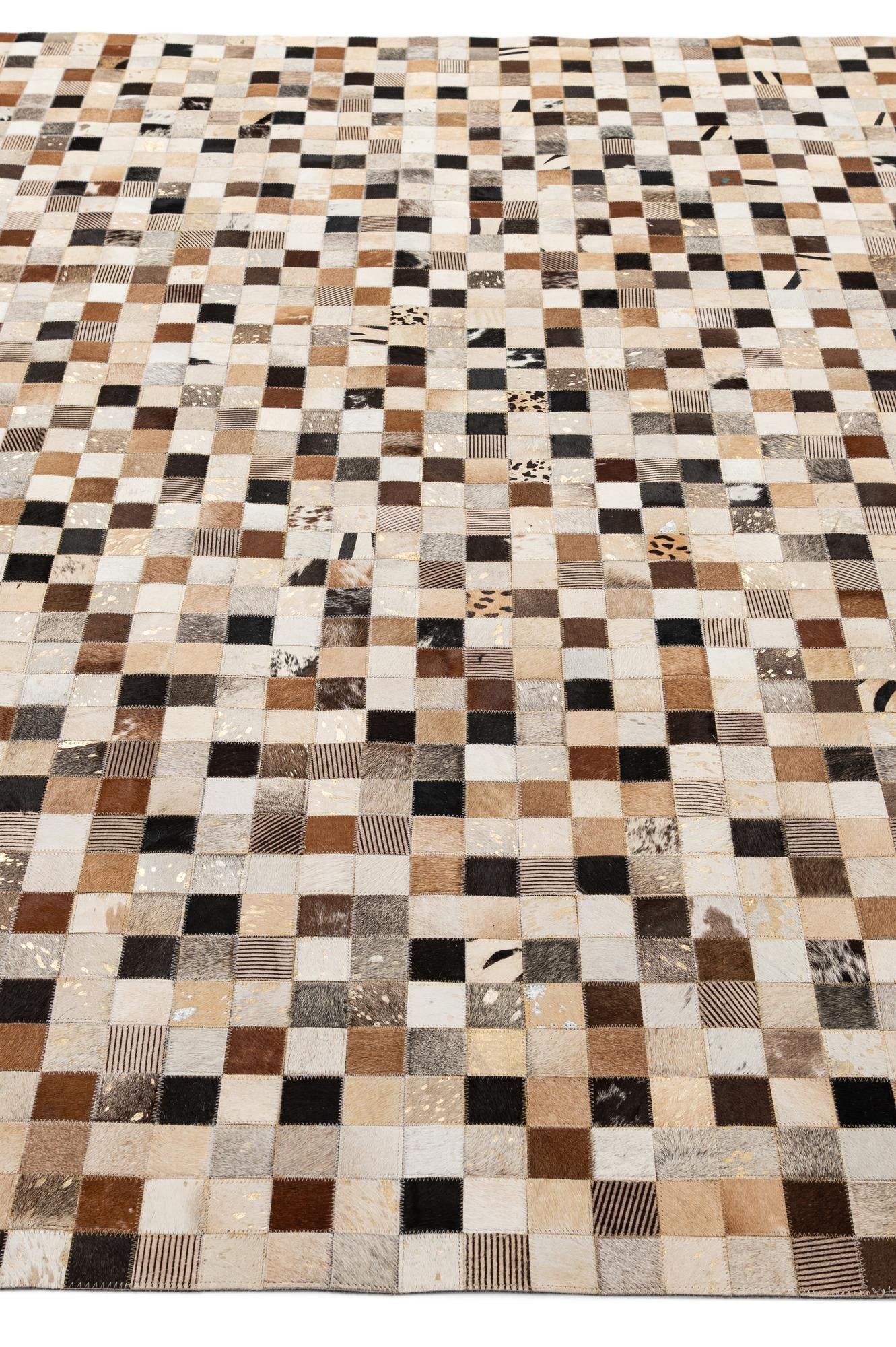 8' x 9' 10 Cowhide - Patchwork Rug