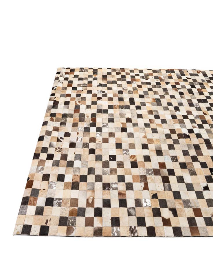 Detail image of 8' 1 x 9' 10 Cowhide - Patchwork Rug