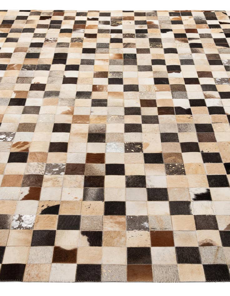 Detail image of 8' 1 x 9' 10 Cowhide - Patchwork Rug