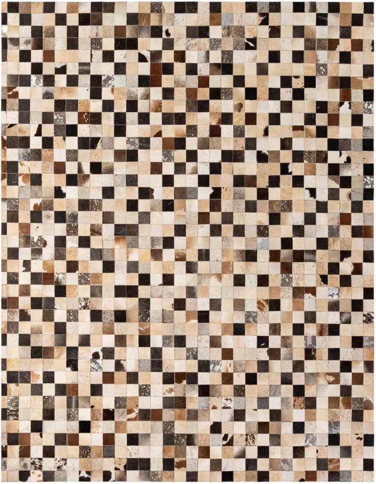Detail image of 8' 1 x 9' 10 Cowhide - Patchwork Rug