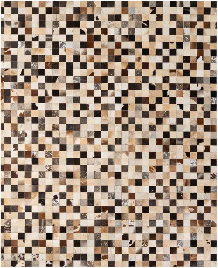 Detail image of 8' 1 x 9' 10 Cowhide - Patchwork Rug