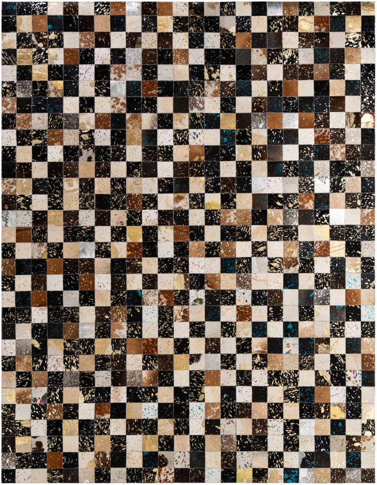 Detail image of 7' 11 x 9' 11 Cowhide - Patchwork Rug