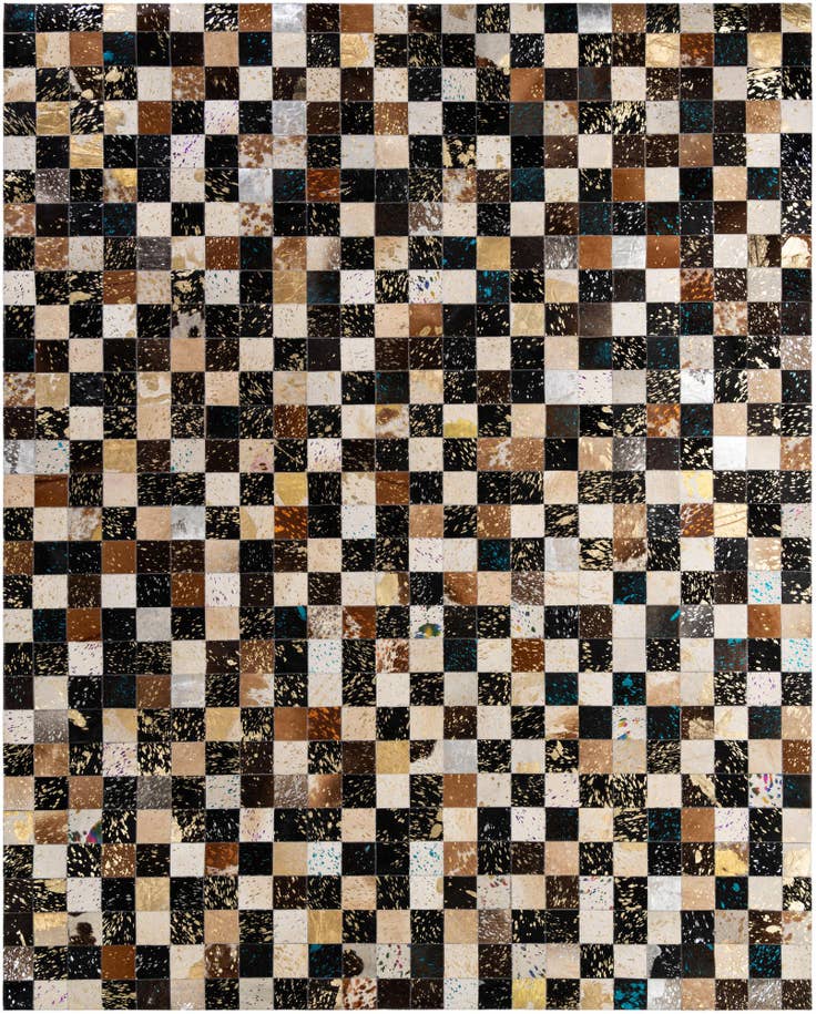 Detail image of 7' 11 x 9' 11 Cowhide - Patchwork Rug