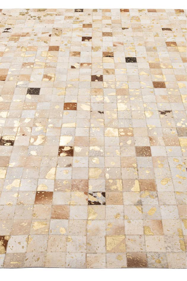 Detail image of 8' 1 x 9' 9 Cowhide - Patchwork Rug