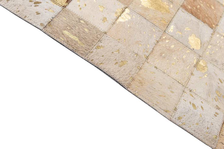 Detail image of 8' 1 x 9' 9 Cowhide - Patchwork Rug