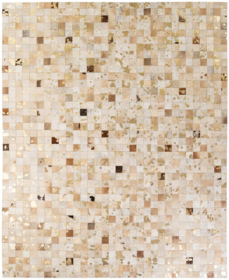 Detail image of 8' 1 x 9' 9 Cowhide - Patchwork Rug