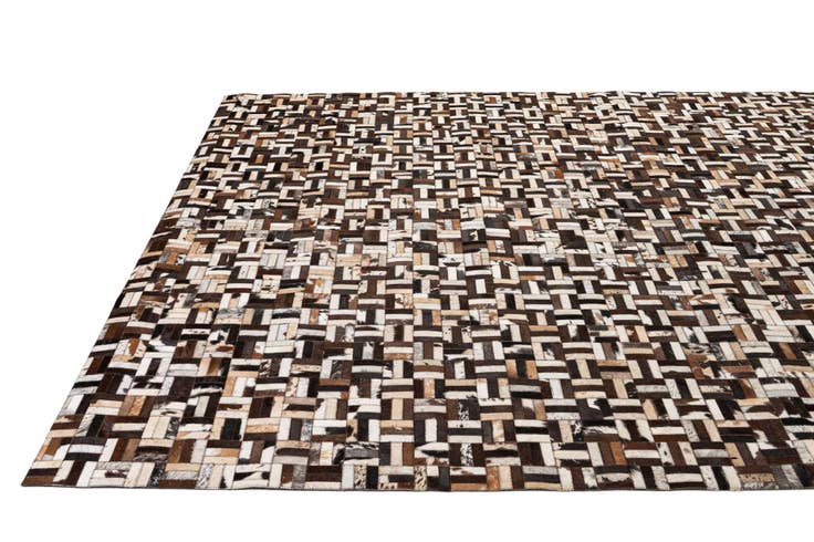 Detail image of 8' 1 x 9' 10 Cowhide - Patchwork Rug