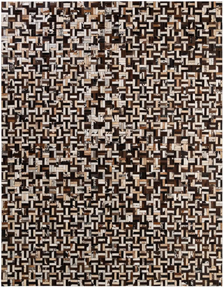 Detail image of 8' 1 x 9' 10 Cowhide - Patchwork Rug