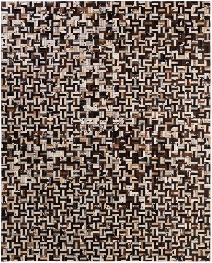Detail image of 8' 1 x 9' 10 Cowhide - Patchwork Rug