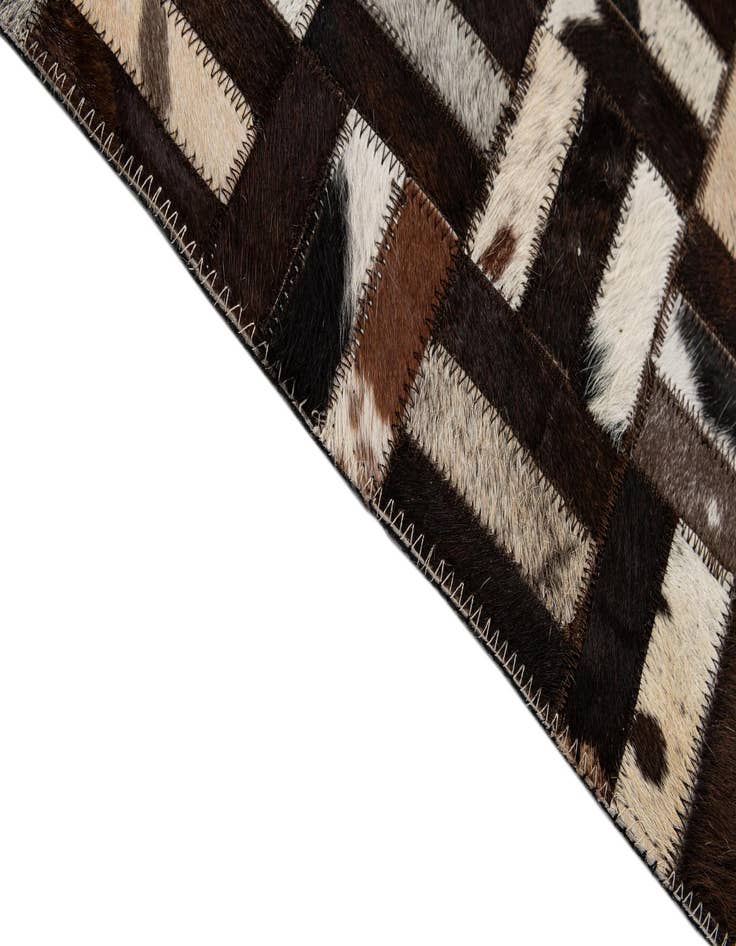 Detail image of 8' 1 x 9' 11 Cowhide - Patchwork Rug