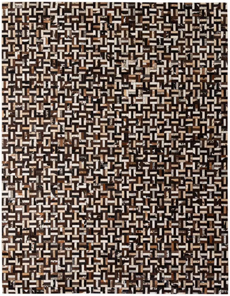 Detail image of 8' 1 x 9' 11 Cowhide - Patchwork Rug