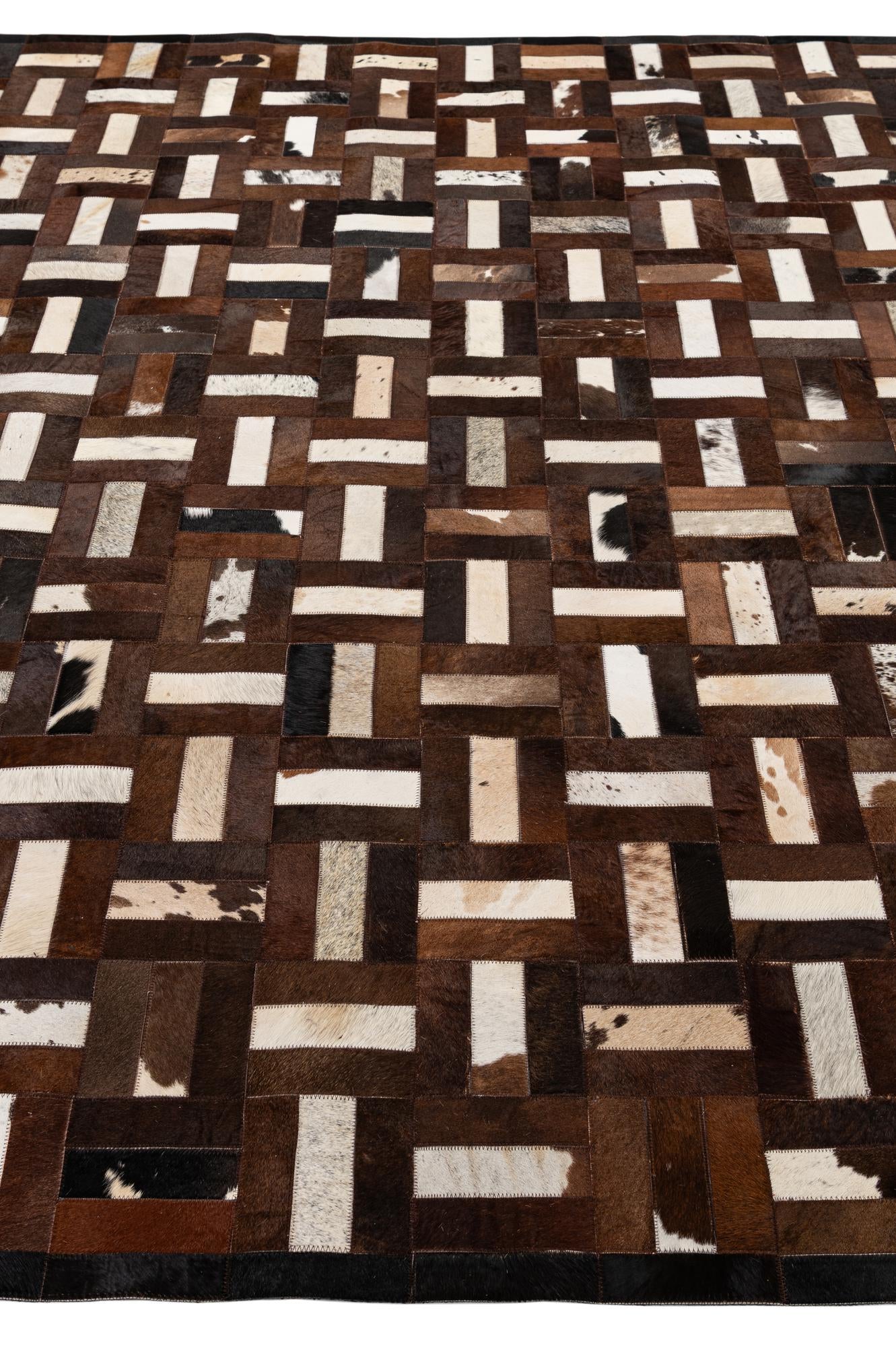 8' 1 x 10' Cowhide - Patchwork Rug