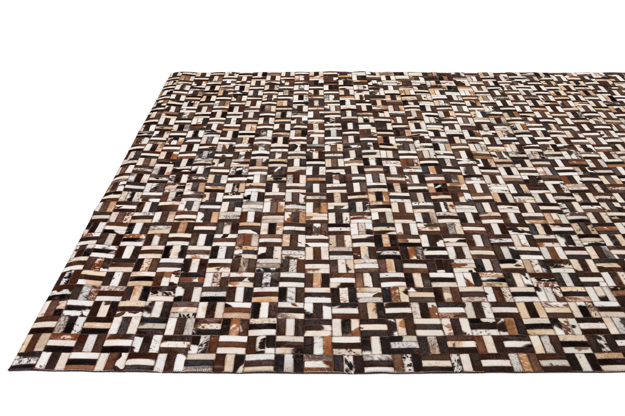 8' 1 x 10' Cowhide - Patchwork Rug