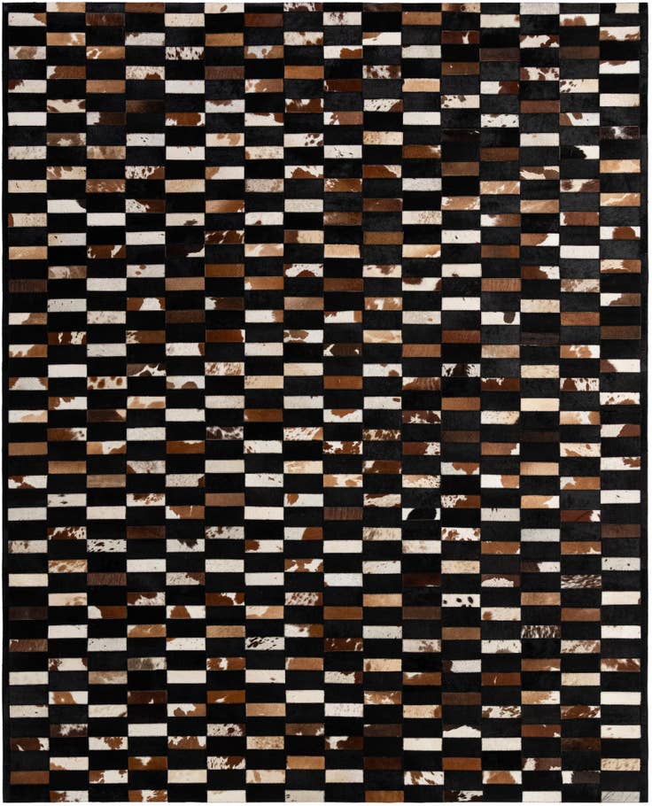 Detail image of 8' 2 x 9' 11 Cowhide - Patchwork Rug