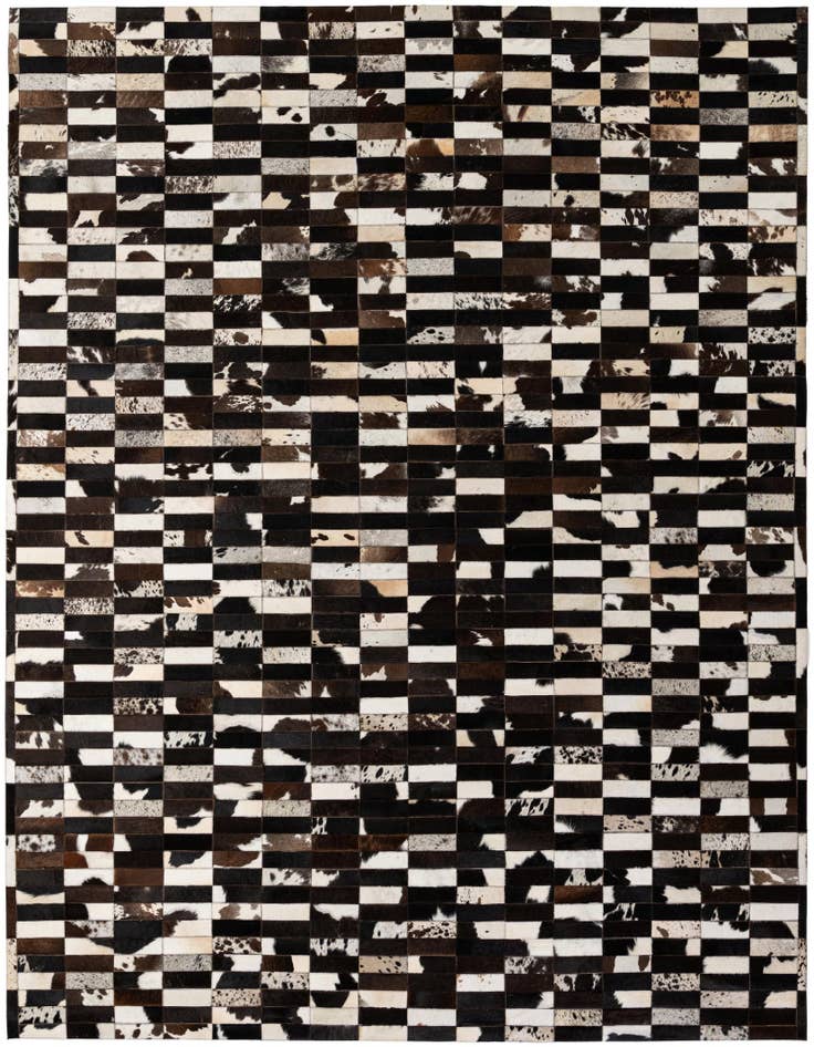 Detail image of 8' 2 x 9' 10 Cowhide - Patchwork Rug
