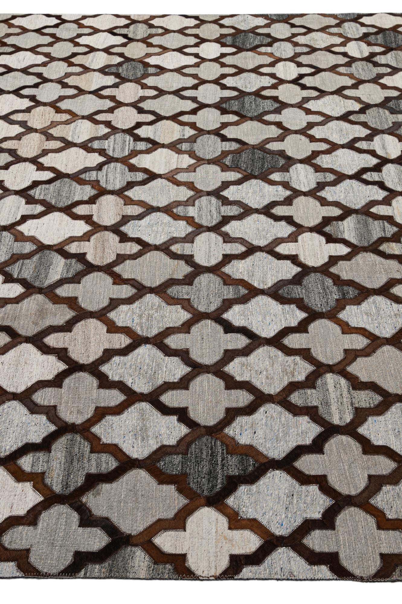 8' 1 x 9' 10 Cowhide - Patchwork Rug