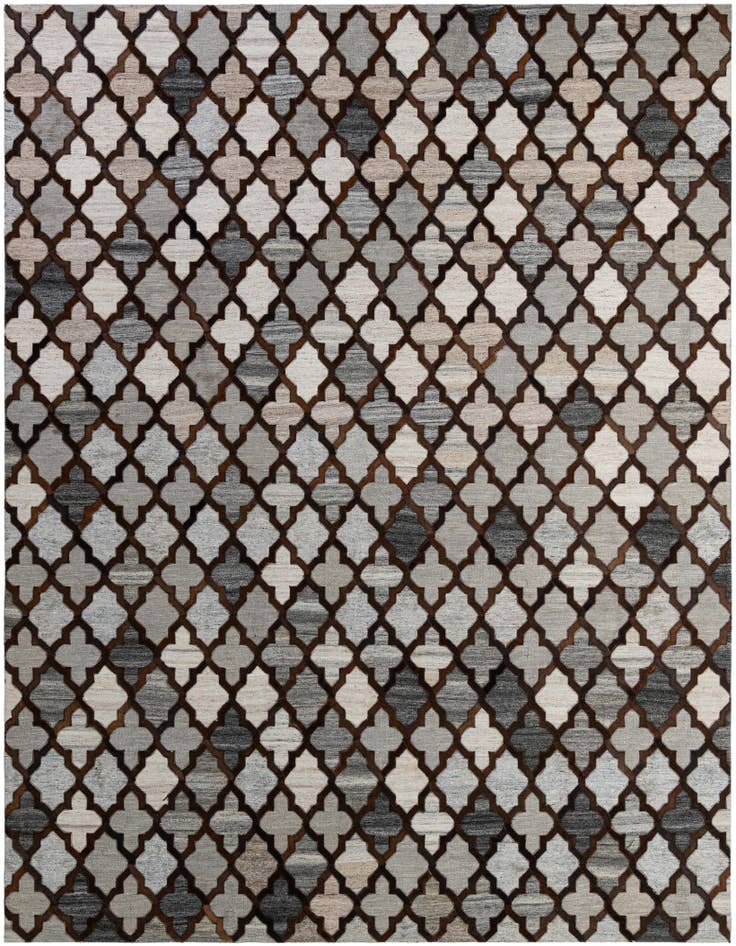 Detail image of 8' 1 x 9' 10 Cowhide - Patchwork Rug