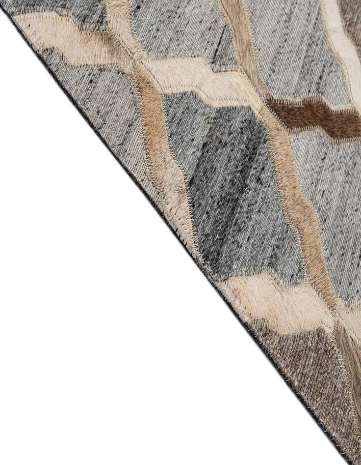 Detail image of 8' 1 x 9' 10 Cowhide - Patchwork Rug