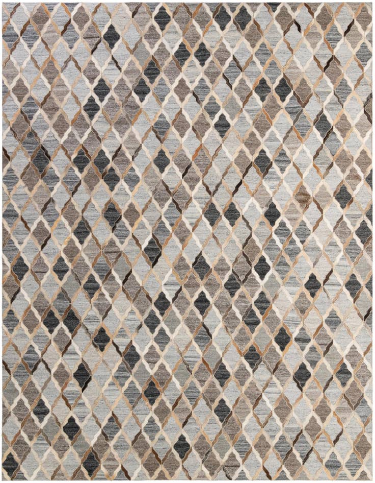 Detail image of 8' 1 x 9' 10 Cowhide - Patchwork Rug