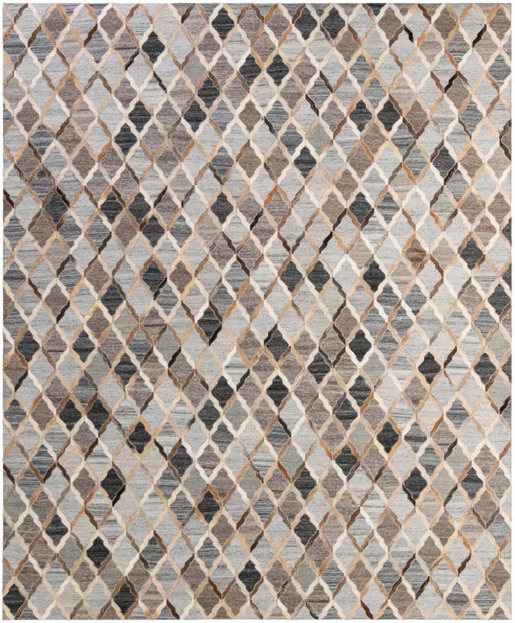 Detail image of 8' 1 x 9' 10 Cowhide - Patchwork Rug