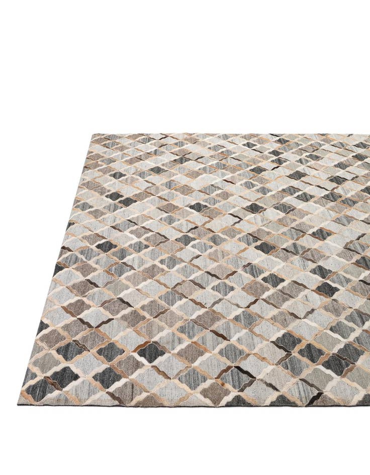 Detail image of 8' 1 x 9' 10 Cowhide - Patchwork Rug