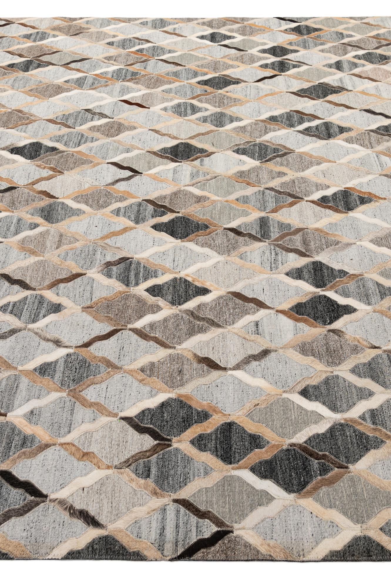 8' 1 x 9' 10 Cowhide - Patchwork Rug