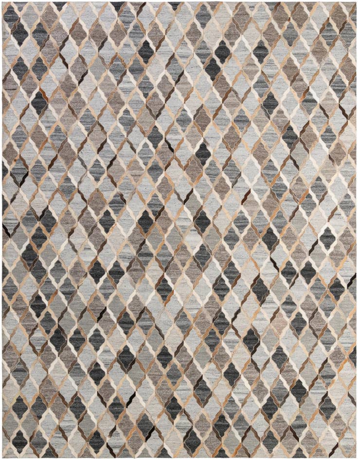 Detail image of 8' 1 x 9' 10 Cowhide - Patchwork Rug