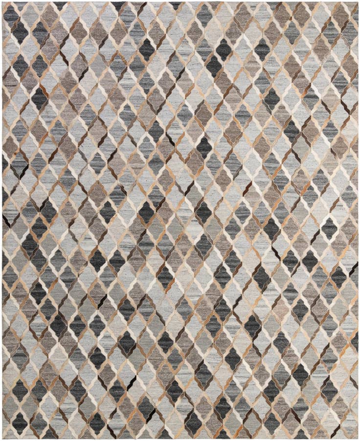 Detail image of 8' 1 x 9' 10 Cowhide - Patchwork Rug