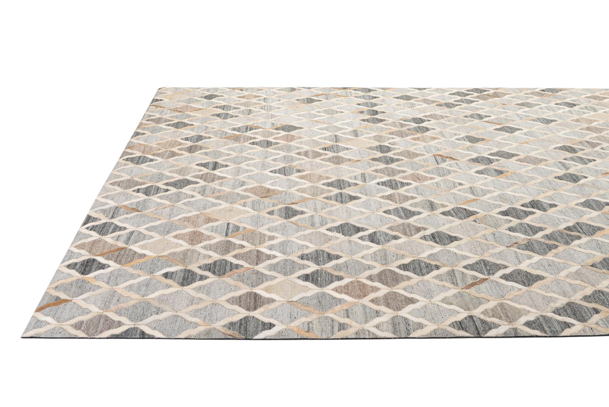 8' 1 x 9' 10 Cowhide - Patchwork Rug